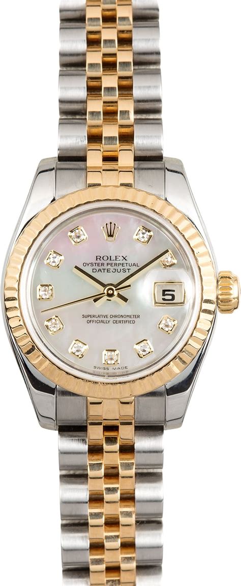 certified used rolex mother of pearl diamond|women's rolex watch diamond bezel.